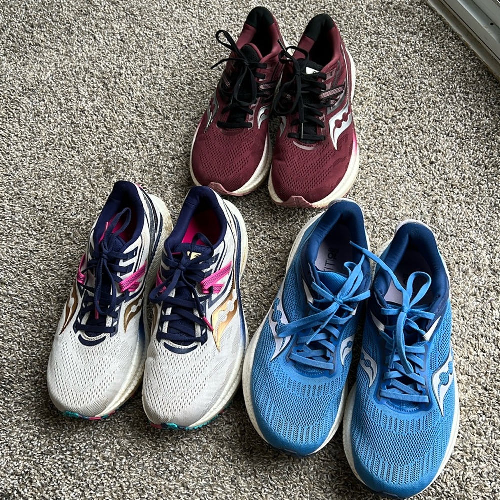 Women’s Saucony Triumph Running Shoe Lot - 3 Pairs Size 9.5